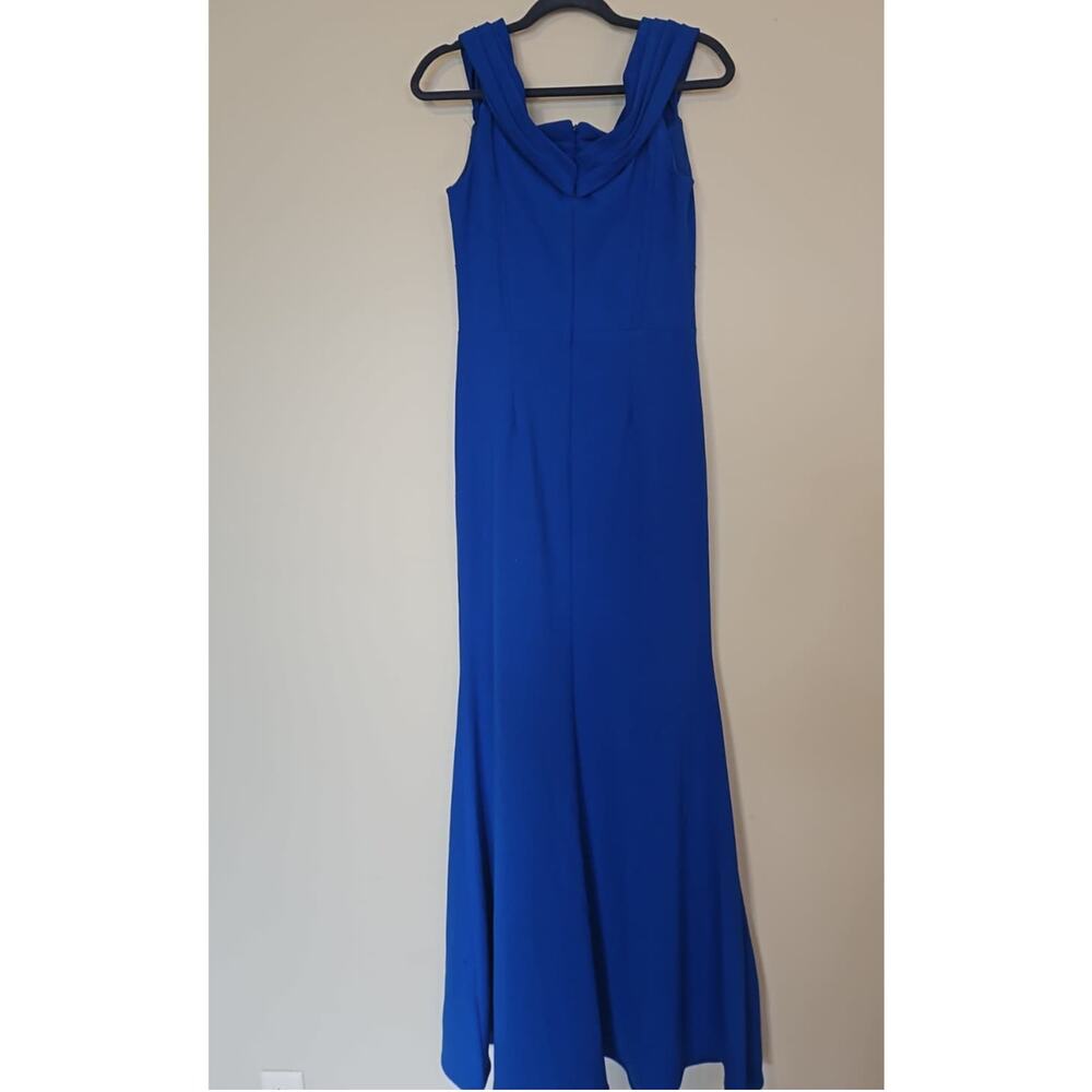 Betsy & Adam Cold Shoulder Corset Bodice Gown – Cobalt Blue – Size 6 - Picture 3 of 6